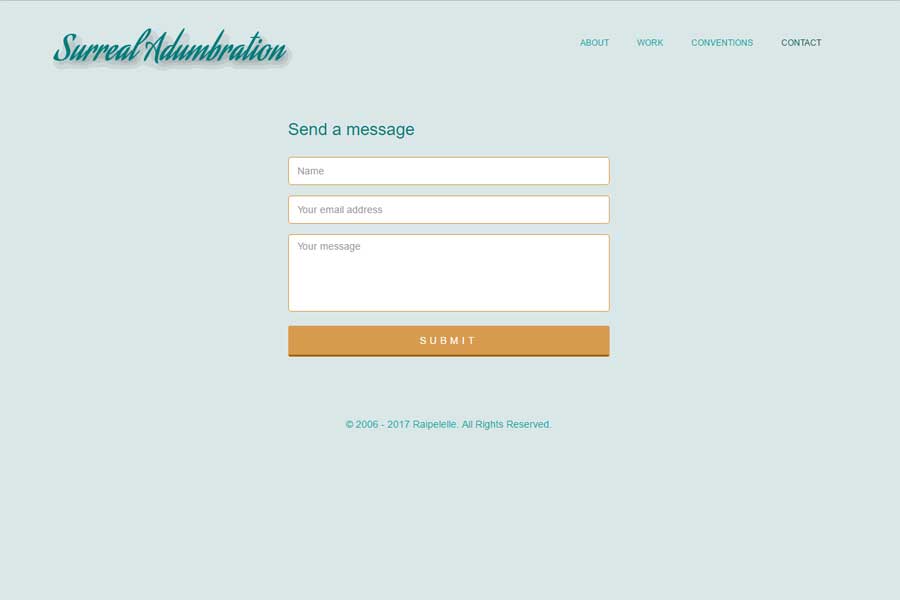 Surreal Adumbration v2 contact page